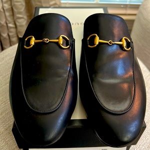 Black Gucci Princetown Horsebit Slipper Sz 40